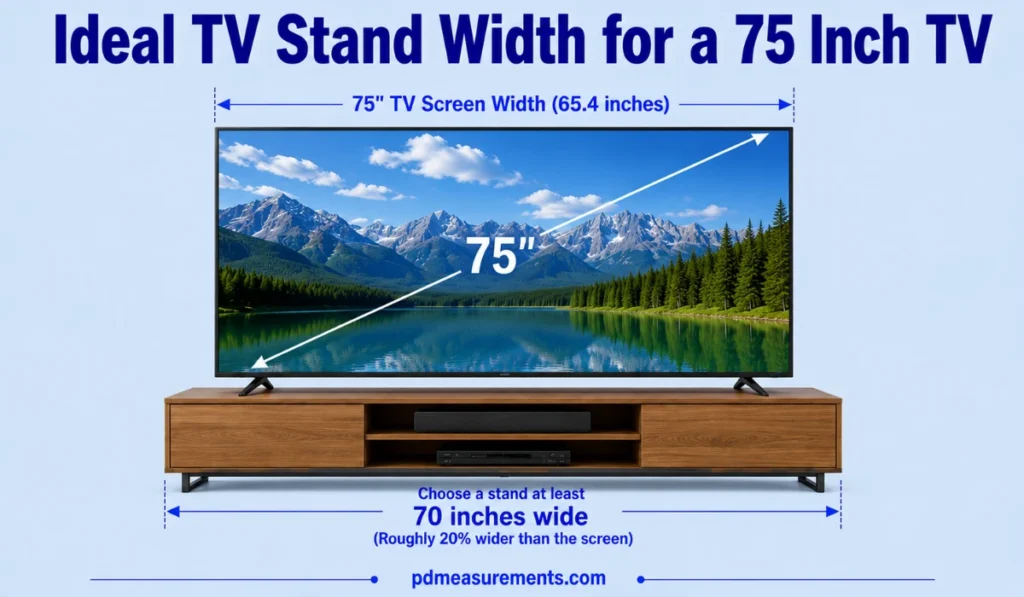 Ideal TV Stand Width for a 75 Inch TV