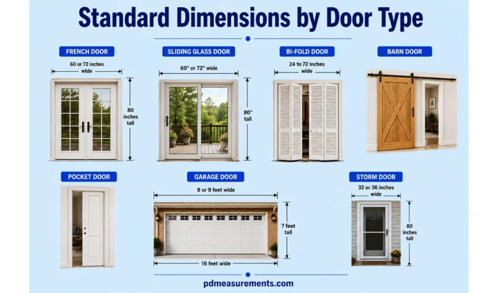 Standard Dimensions by Door Type
