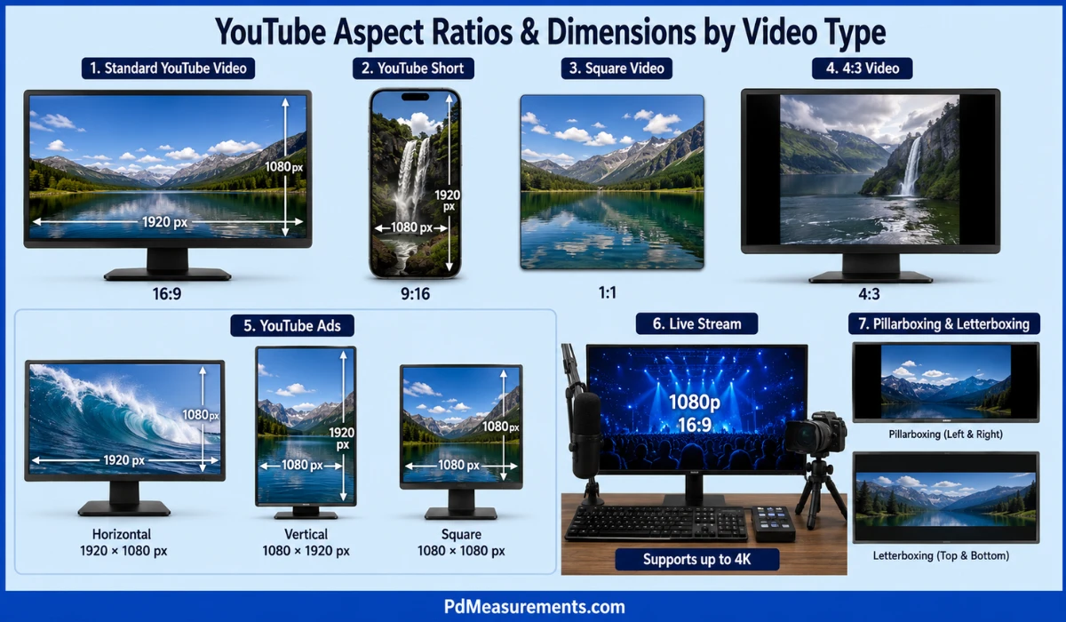 YouTube Aspect Ratios & Dimensions by Video Type