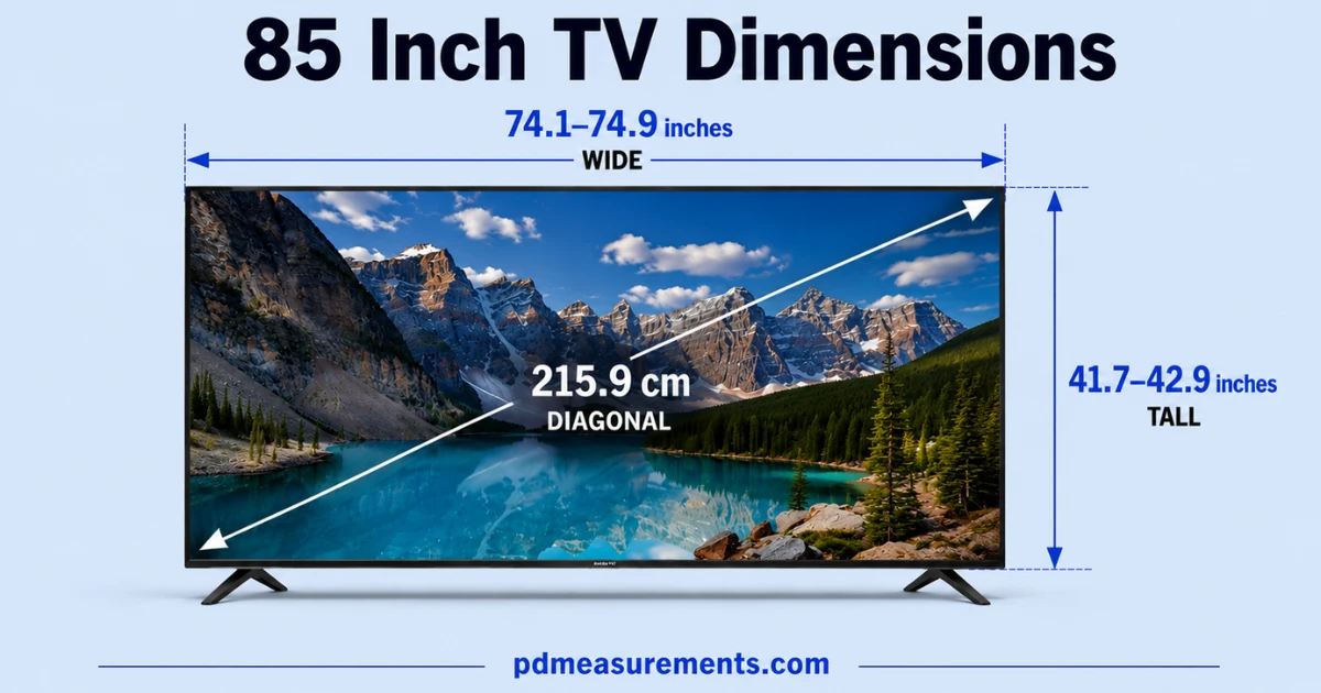 85 Inch TV Dimensions