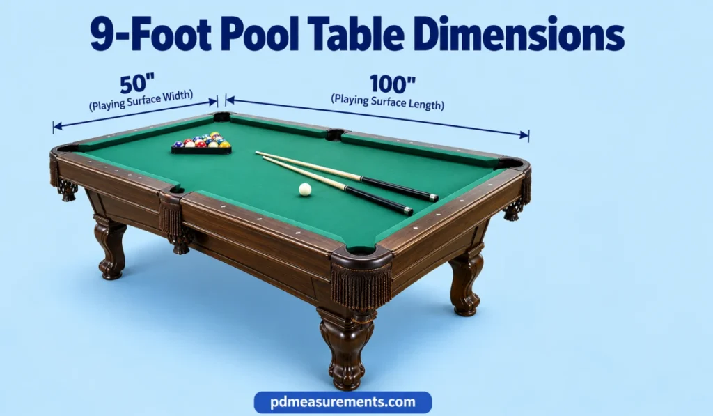 9-Foot Pool Table Dimensions