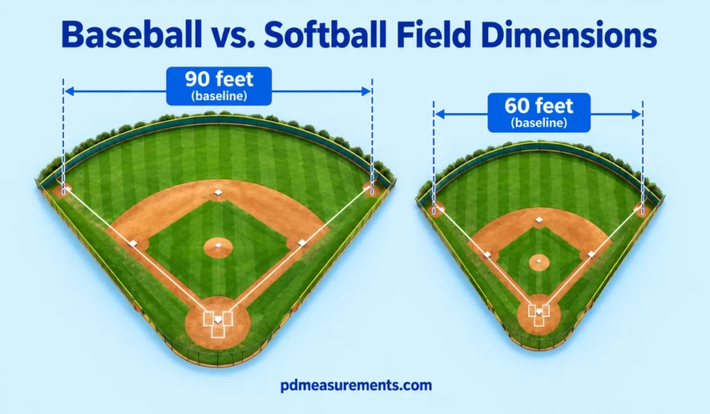 Baseball vs. Softball Field Dimensions