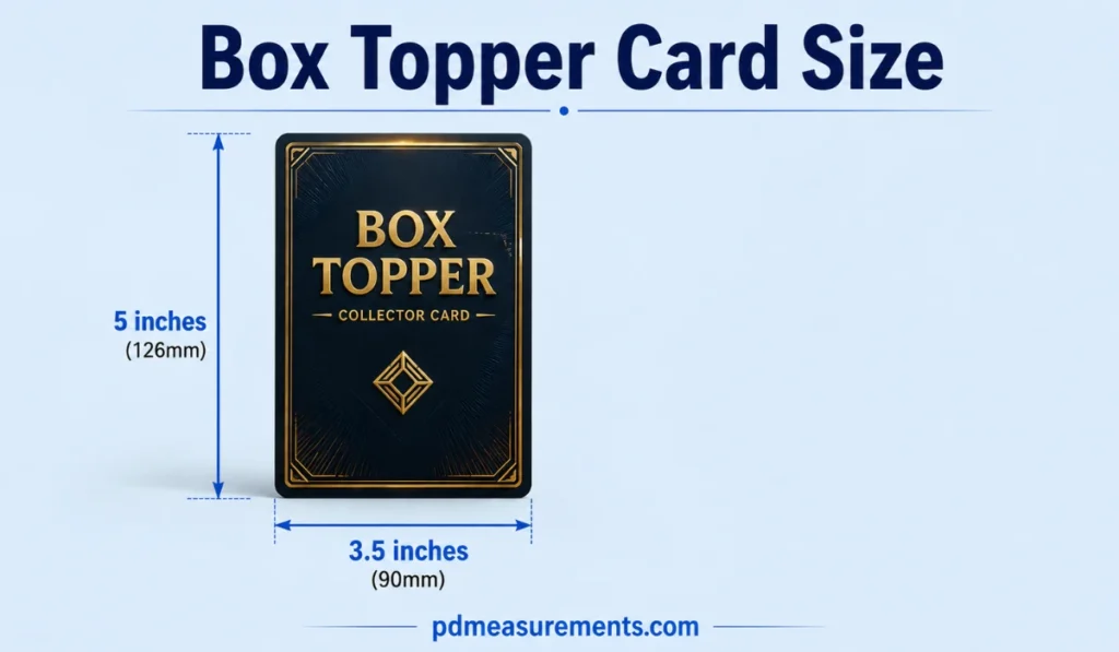 Box Topper Card Size