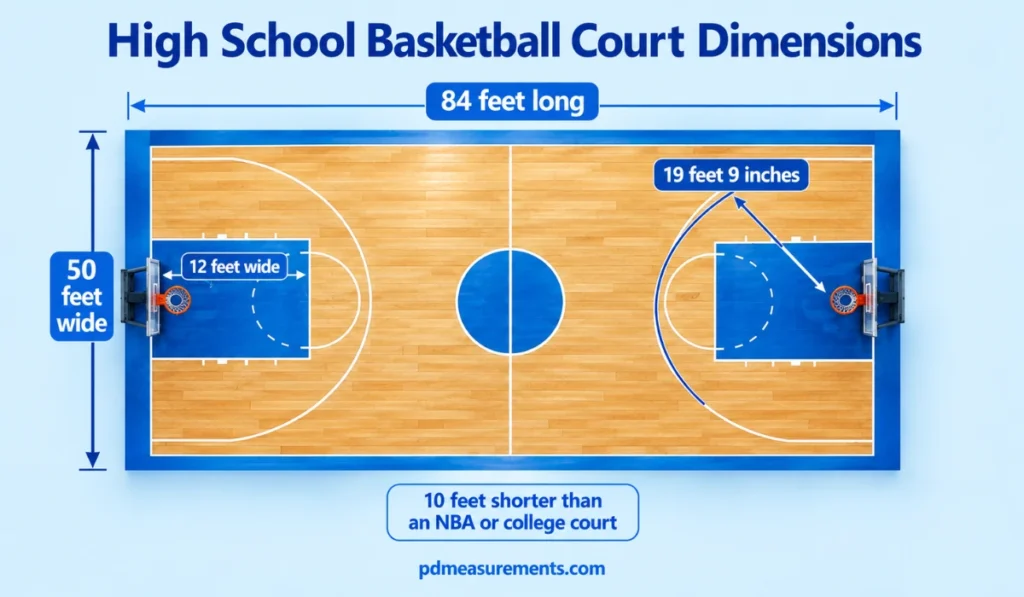 High School Basketball Court Dimensions