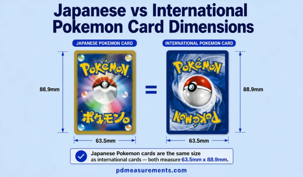 Japanese vs International Pokemon Card Dimensions
