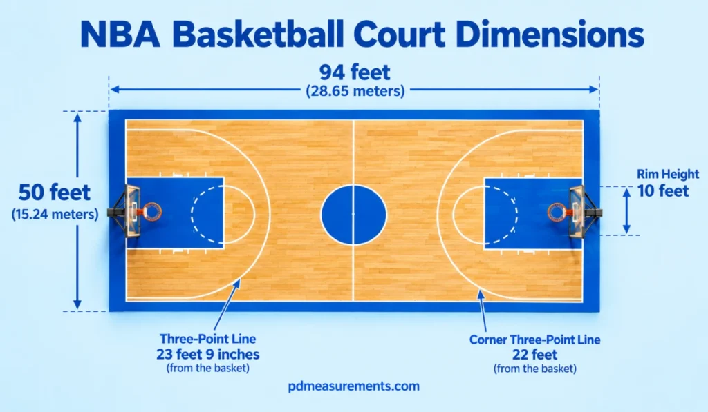NBA Basketball Court Dimensions