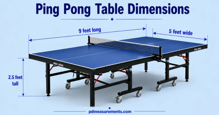 Ping Pong Table Dimensions