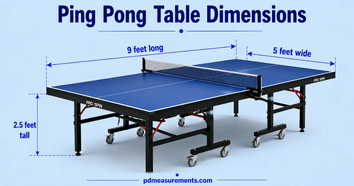 Ping Pong Table Dimensions