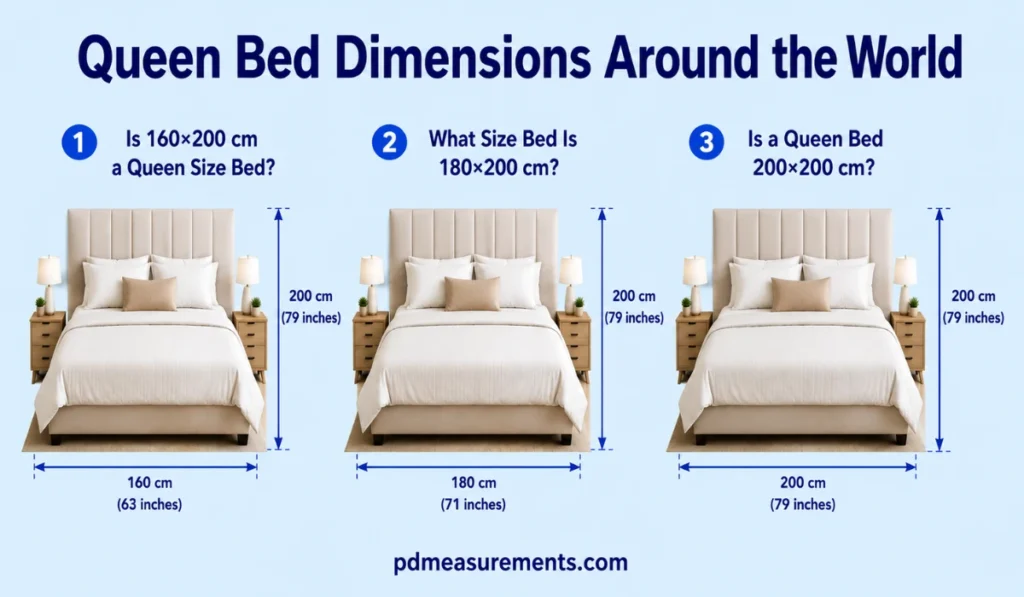 Queen Bed Dimensions Around the World