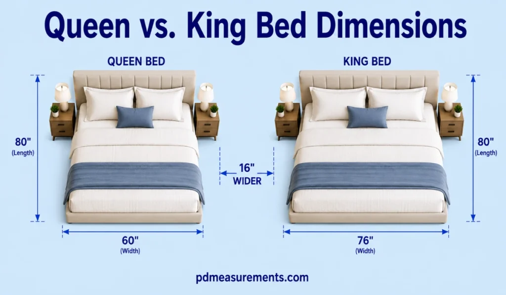 Queen vs. King Bed Dimensions