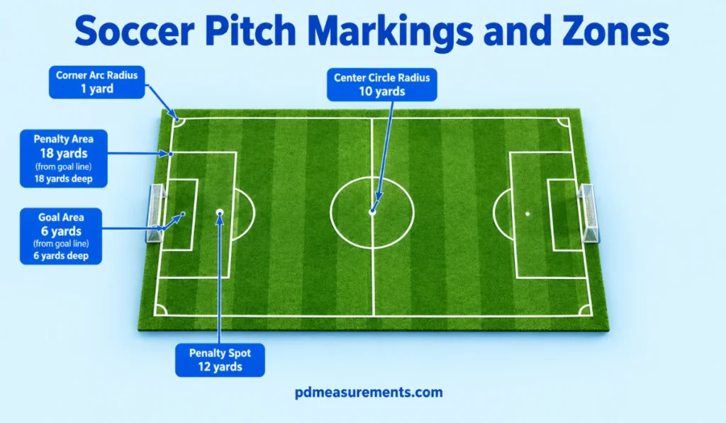 Soccer Pitch Markings and Zones