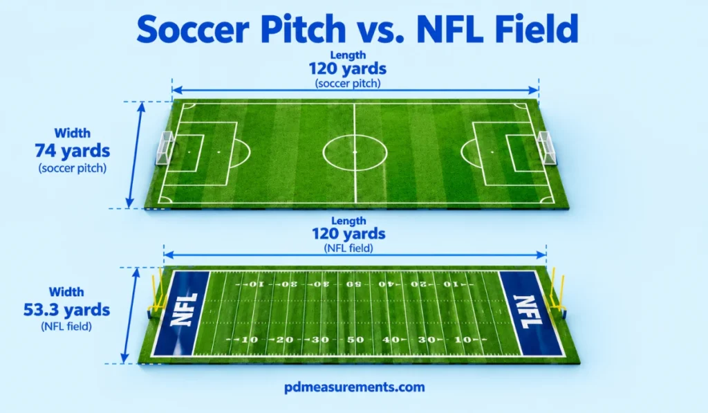 Soccer Pitch vs. NFL Field