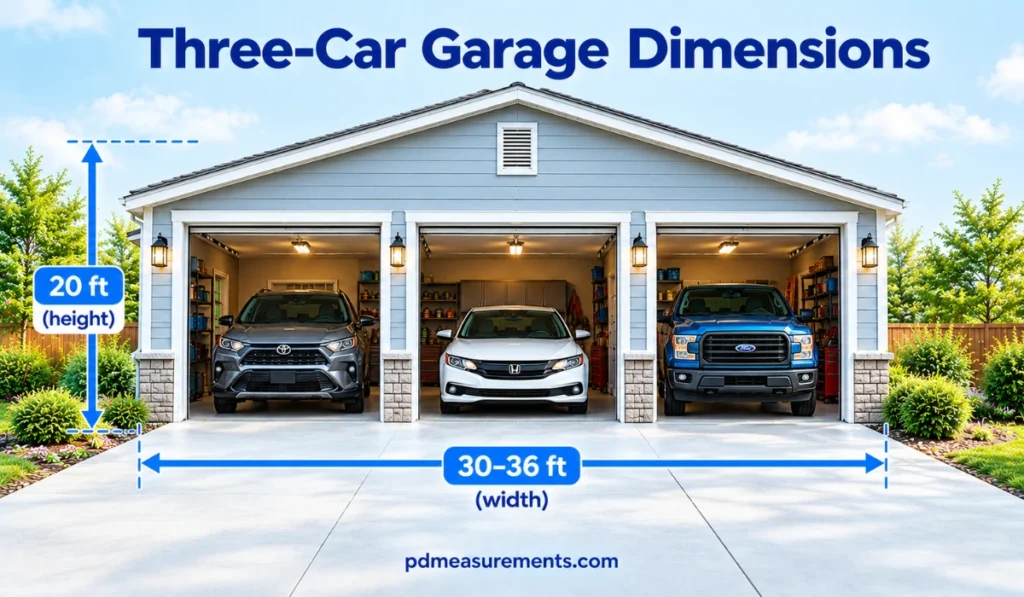 Three-Car Garage Dimensions