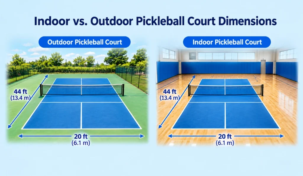 Indoor vs. Outdoor Pickleball Court Dimensions