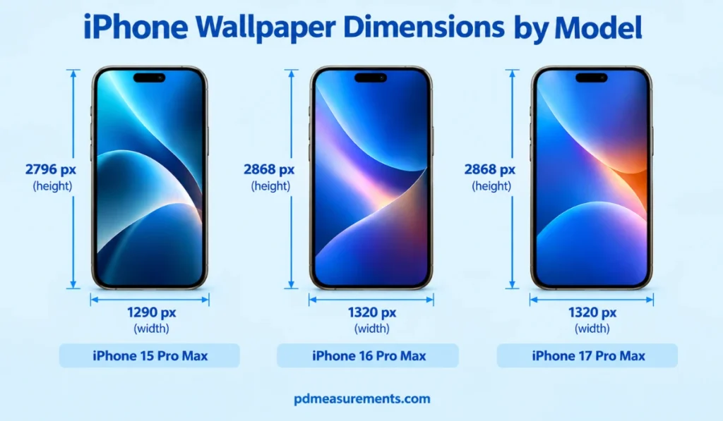 iPhone Wallpaper Dimensions by Model