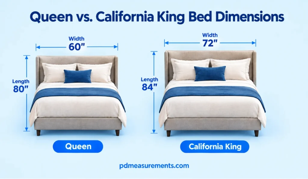 Queen vs. California King Bed Dimensions