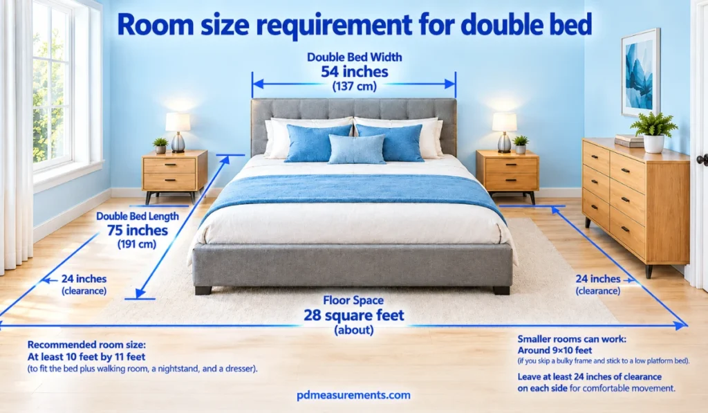 Room size requirement for double bed